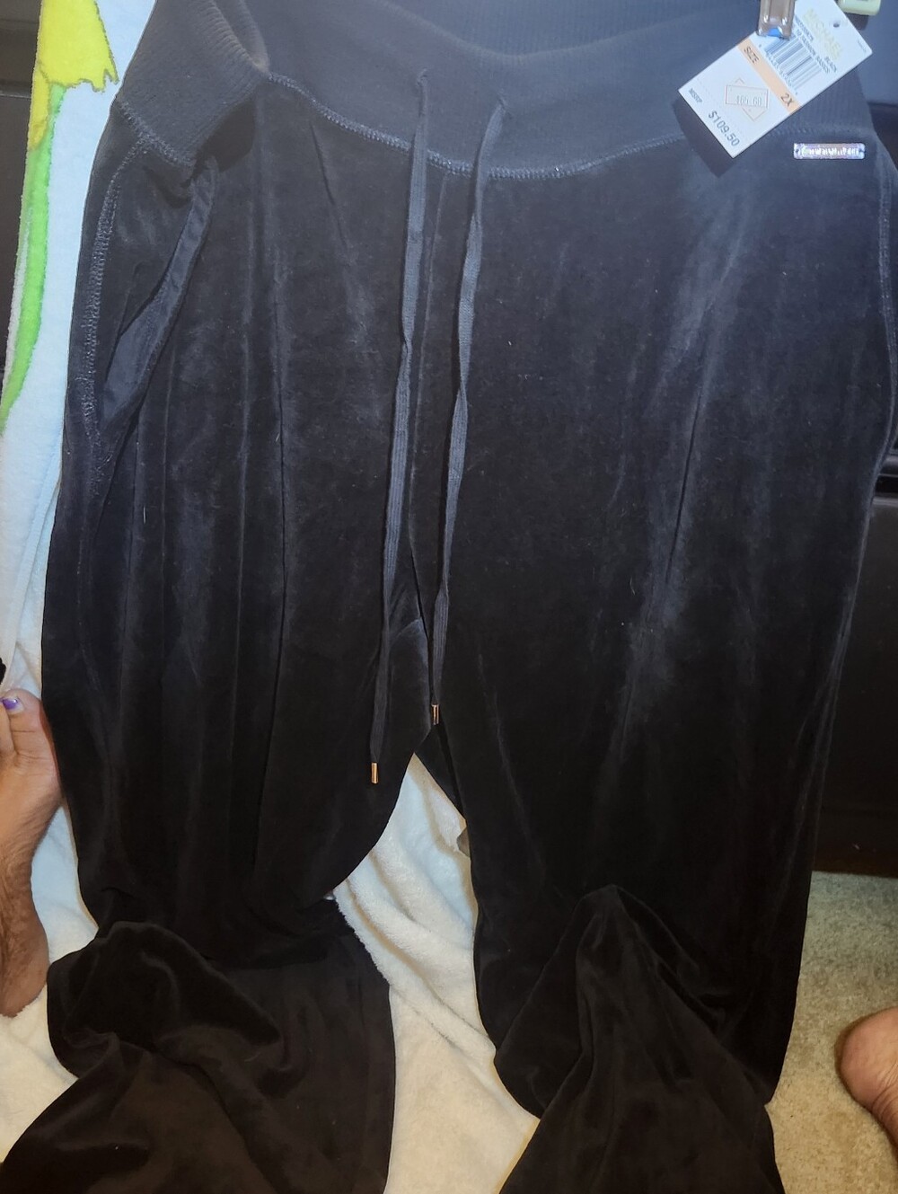 Women's plus size 2x Stretch velour pants wide leg bottom